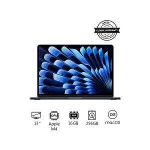 Apple MacBook Air MW123 | 13 Inch Display | Apple M4 Chip | 10-Core CPU 8-Core GPU | 16GB RAM | 256GB SSD | macOS | English Keyboard | International Version | Midnight