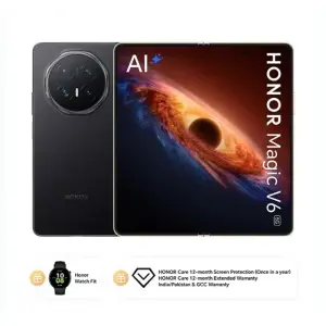 Honor Magic V6 5G Black 16GB RAM 512GB Bundlle With Watch Fit, 6Month Screen Damage Protection Insurance & 12Month Extended Warranty TDRA- Middle East Version