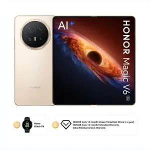 HONOR Magic V6 5G Foldable Smartphone Dual SIM (16GB RAM, 512GB Storage, Gold) Bundle with Watch Fit, 6-Month Screen Protection & 12-Month Extended Warranty – Middle East Version
