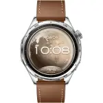 Honor Watch 6 Smartwatch with Leather Strap (35-Day Battery, Dual-Band GPS, 1.43" AMOLED Display, Twilight Brown) - Middle East Version